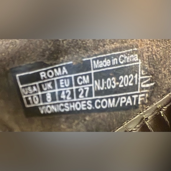 Vionic Women’s Roma Platform Wedge Sandals Black Croc Print Size 10 2" Heel Area - Picture 6 of 6